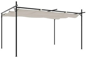 krémszínű pergola behúzható tetővel 395 x 292 x 230 cm