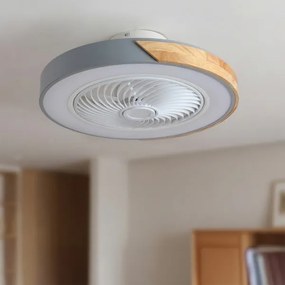 Brilagi - Dimmelhető LED ventilátoros lámpatest LED/38W/230V 50 cm szürke/tölgy + távirányító