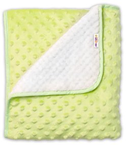 Baby Nellys Gyermek luxus kétoldalas takaróval minky 80x90 cm, zöld / krém