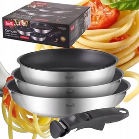 Serpenyő Szett Titán Bevonattal És Levehető Berretti Nyéllel 20/24/28CM
