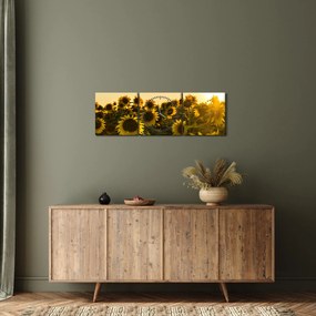 A napraforgó mező képe (órával) (90x30 cm)