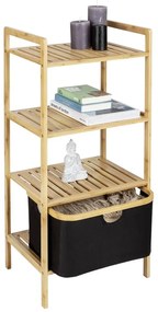 Fekete-natúr színű bambusz fürdőszobai polcos állvány 44x93,5 cm Ecori – Wenko