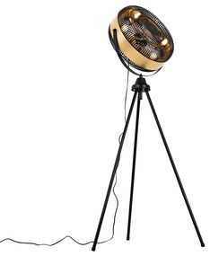 Álló ventilátor fekete arany színnel, 4 izzós, dimmelhető - Kim