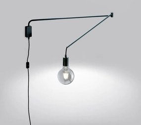 Matt fekete konnektorhoz csatlakoztatható fali lámpa hajlítható szerkezettel Line – Trio