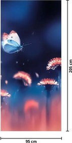 Fotótapéta ajtóra - Pitypang kék pillangóval (95x205cm)