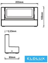 UNIVERSO Kürtéri fali lámpa 21w 1800lm CCT 203x108x80mm IP65 szürke 5év