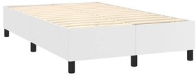 fehér műbőr rugós ágy matraccal 120 x 200 cm