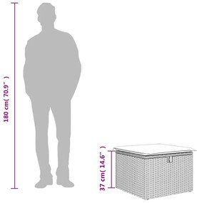 vidaXL bézs polyrattan kerti szék párnával 55 x 55 x 37 cm