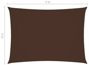 barna téglalap alakú oxford-szövet napvitorla 3 x 4 m