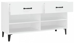 fehér szerelt fa cipősszekrény 102x35x55 cm