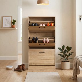 Cipőtartó rekesszel G1016 OAK, tölgyfa, 3 emelet