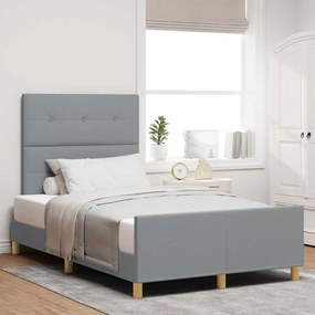 Ágykeret fejtámlával Világosszürke 120 x 190 cm szövet