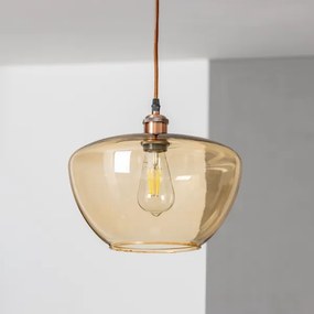 Függőlámpa kábellel SEVENTIES E27/60W/230V füstszínű/barna