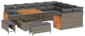 Kerti Kanapé Szett 12 pcs Szürke Sötét szürke 100 x 100 x 71 cm
