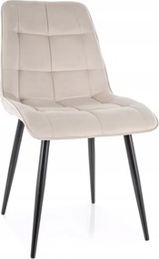 Chic Velvet kárpitozott szék, fekete váz/ világos Bézs , bluvel 30