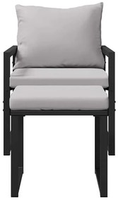 Kerti Kanapé Szett 4 pcs Fekete 61 x 72.5 x 71 cm Acél