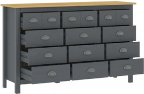 Hill range szürke tömör fenyőfa komód 130 x 37 x 80 cm