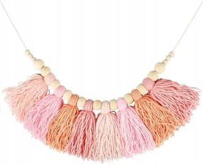 Makramé Fali Dekoráció Girland Rojtokkal Fonal Fa Golyók