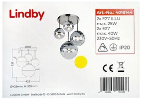 Lindby Lindby - Felületre szerelhető csillár RAVENA 2xE27/40W/230V + 2xE27/25W LW0163