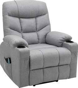 Állítható masszázs fotel, világosszürke, HUDSON