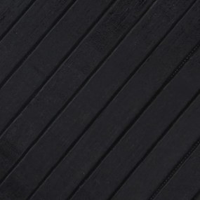 négyszögletű fekete bambusz szőnyeg 60 x 200 cm