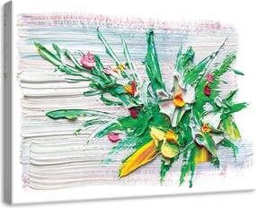 Vászonkép 70x50 Virágok csokor impasto textúra tavasz öröm kifejezés halott