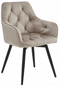 JORK360 VELVET bézs forgó étkezőszék