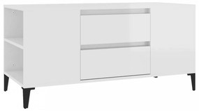 Fehér magasfényű szerelt fa tv-szekrény 102x44,5x50 cm