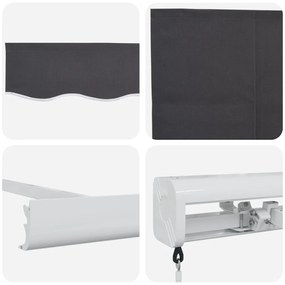 Kézi behúzható napernyő antracit 300x250 cm