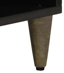 fekete tömör mangófa TV-szekrény 100 x 33 x 46 cm