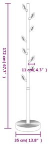 rózsaszínű porszórt vas ruhafogas 172 cm