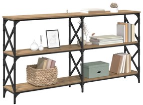 Konzolasztal kézműves tölgy 156 x 28 x 80,5 cm Faanyag