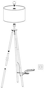 Eglo 44098 - Állólámpa BIDFORD 1xE27/60W/230V