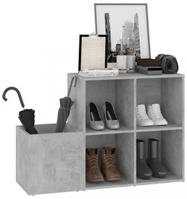 betonszürke szerelt fa előszobai cipősszekrény 105x35,5x70 cm