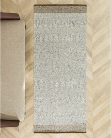 Bézs kétoldalas-kézi szövésű gyapjú futószőnyeg 80x200 cm Nifelia – Kave Home