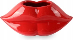 Piros Száj Váza Fedél – Designer Beltéri Dekorációs Kerámia