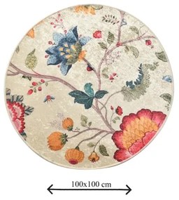 ARYA fürdőszobai szőnyeg, 100 cm átmérő, színes mintás