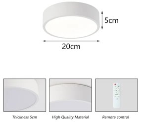 Brilagi - fényerőszabályozható LED lámpatest POOL LED/18W/230V 3000-6000K 20 cm fehér + távirányító