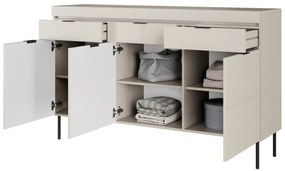 Sentia komód 157 cm, háromajtós három fiókkal - kasmír / fekete