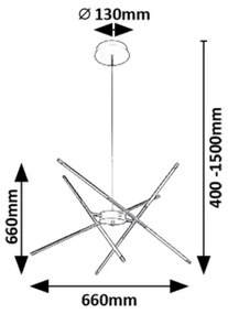 Rabalux 72339 - LED Csillár zsinóron HENLI2 LED/40W/230V 3000K arany