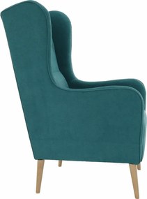 Kényelmes fotel, türkíz/bükk, BREDLY