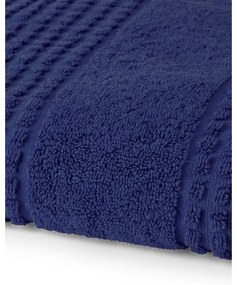 Sötétkék frottír bio pamut törölköző 50x100 cm Check – JUNA