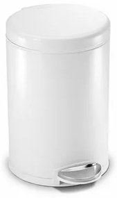 Simplehuman Pedálos kerek szemetes 4,5 l, fehér