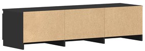 fekete szerelt fa TV-szekrény 140 x 40 x 35,5 cm