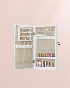 Songmics szekrény JJC051W02 fehér zárható ékszertartó tükörrel