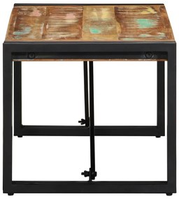 Többszínű tömör újrahasznosított fa dohányzóasztal 80x40x35 cm