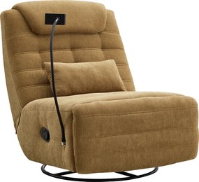 Luxus forgó fotel, hintafotel, mustársárga, UMRBO