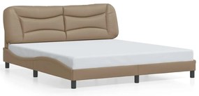 cappuccino színű műbőr ágykeret matrac nélkül Hvar 180x200 cm