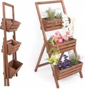 Virágállvány Fa Virágtartó Létra Kerti Álló Kültéri Teraszra