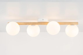 TK Lighting Estera Wood mennyezeti lámpa 4x6 W fehér-fa 5769